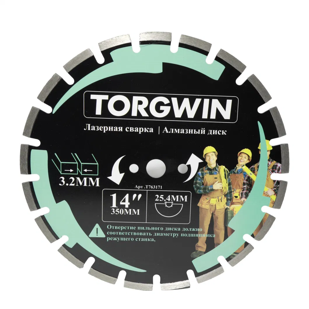 Laser Welded Diamond Blade 14 Inch - Diamond Saw Blade for Cutting Reinforced Concrete, Stone, Marble, Granite, Brick, Masonry, Concrete